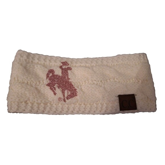 C C Women's Fleece Lined Sequin Embellished Knit Headband Ear Wrap Ivory - Picture 1 of 7
